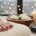 pedicure czerwony